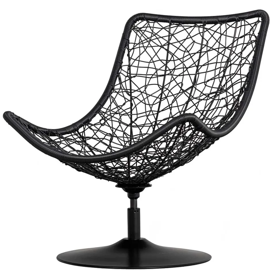 Kunstrattan Drehsessel in Schwarz - Ojeva^Wohnen Best