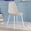Wohnen Kunstrattan Esszimmerstuhl in Weiß Beige Neptun mit Metall Gestell (4er Set)