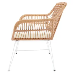 Wohnen Kunstrattan Geflecht Bank in Natur & Weiß - Kerym