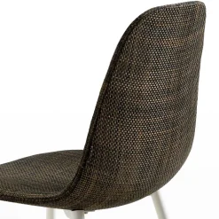 Kunstrattan Schalenstuhl in Braun Macorys mit Stahl Gestell Weiß (4er Set)^Wohnen Clearance