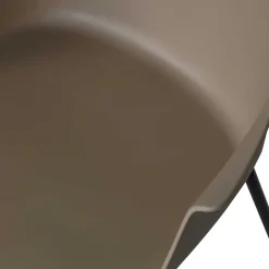 Wohnen Kunststoff Armlehnenstühle in Graubraun - Cayro (4er Set)