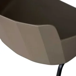 Wohnen Kunststoff Armlehnenstühle in Graubraun - Cayro (4er Set)