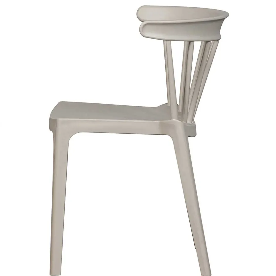 Wohnen Kunststoff Stühle in Hellgrau - Modesta (2er Set)