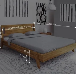 Kurzes Bett mit Unterlänge 190 cm - Hardus (dreiteilig)^Wohnen Best