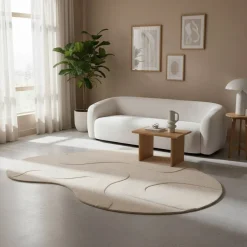 Kurzflor Teppich mit Hoch Tief Struktur - Menorva^Wohnen Hot