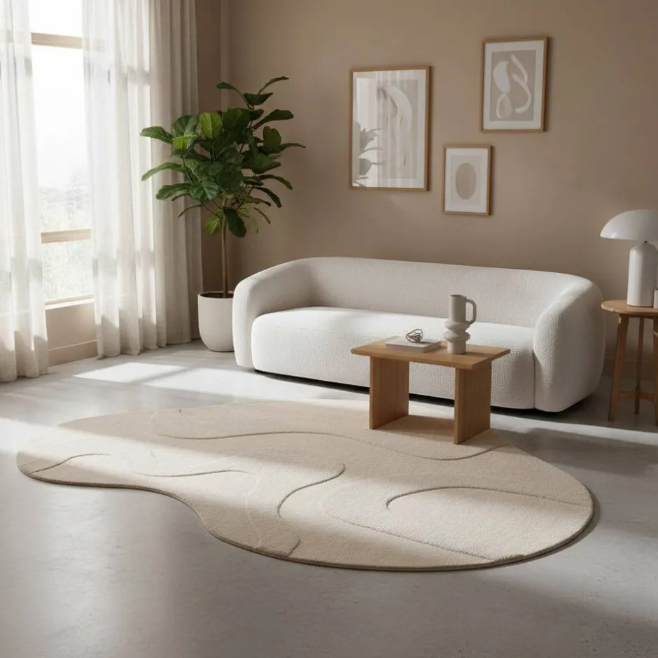 Kurzflor Teppich mit Hoch Tief Struktur - Menorva^Wohnen Hot