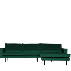 L Form Sofa Rundecke in Grün Samt - Distroit^Wohnen Hot