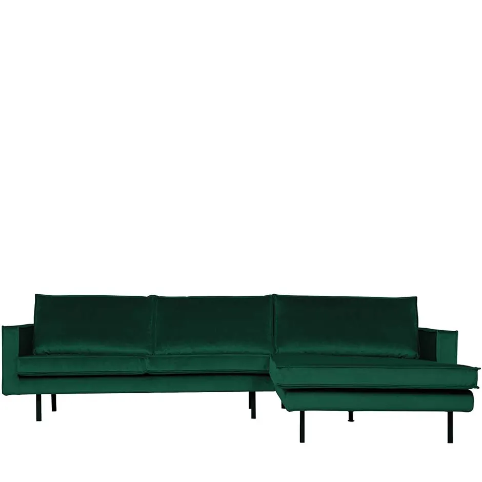 L Form Sofa Rundecke in Grün Samt - Distroit^Wohnen Hot