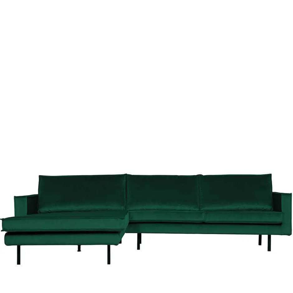 L Form Sofa Rundecke in Grün Samt - Distroit^Wohnen Hot