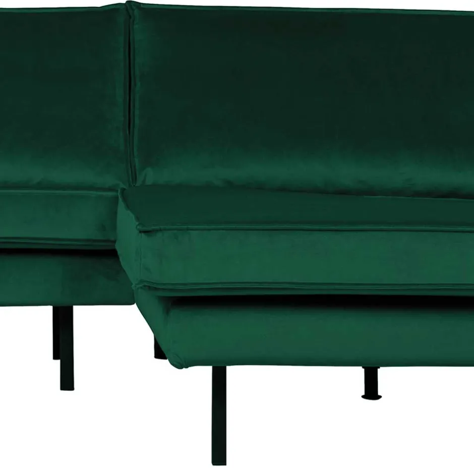 L Form Sofa Rundecke in Grün Samt - Distroit^Wohnen Hot