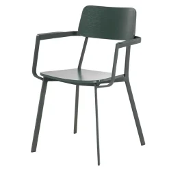 Wohnen Lackierter Armlehnstuhl in Grün - Nevers (4er Set)