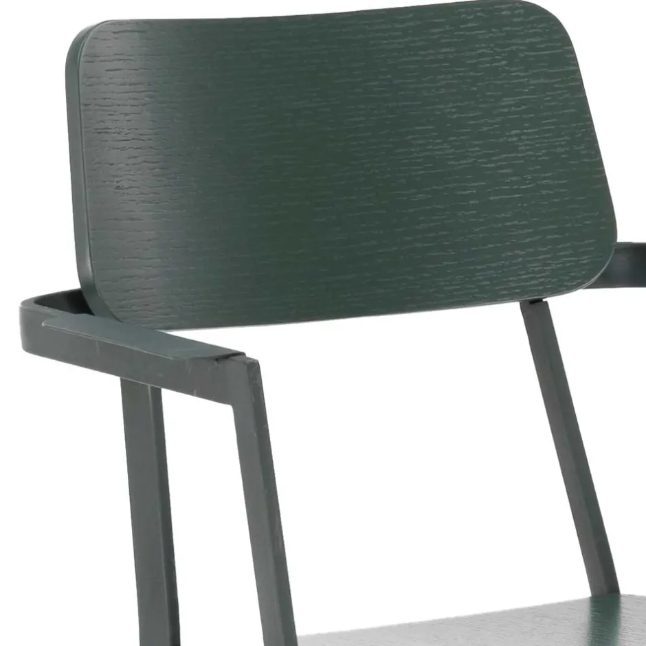 Wohnen Lackierter Armlehnstuhl in Grün - Nevers (4er Set)