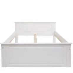 Wohnen Lackiertes Kiefernholz Ehebett in Weiß - Velriva