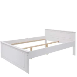 Wohnen Lackiertes Kiefernholz Ehebett in Weiß - Velriva