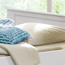 Wohnen Lackiertes Kiefernholz Ehebett in Weiß - Velriva