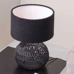 Lampenfuß aus Metall mit Papierkordel Geflecht - Notana^Wohnen Hot