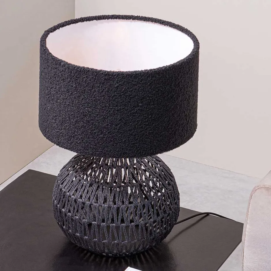 Lampenfuß aus Metall mit Papierkordel Geflecht - Notana^Wohnen Hot