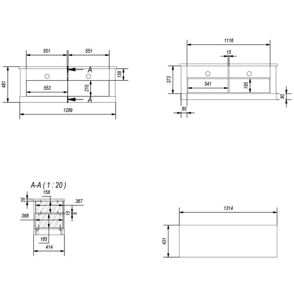 Wohnen Landhaus Anbauwand in Lichtgrau & Eiche - Buleta (vierteilig)
