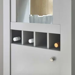 Wohnen Landhaus Anbauwand in Lichtgrau & Eiche - Buleta (vierteilig)