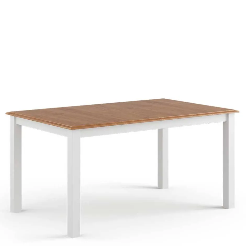 Wohnen Landhaus Ausziehtisch in Weiß und Eiche - Bordona