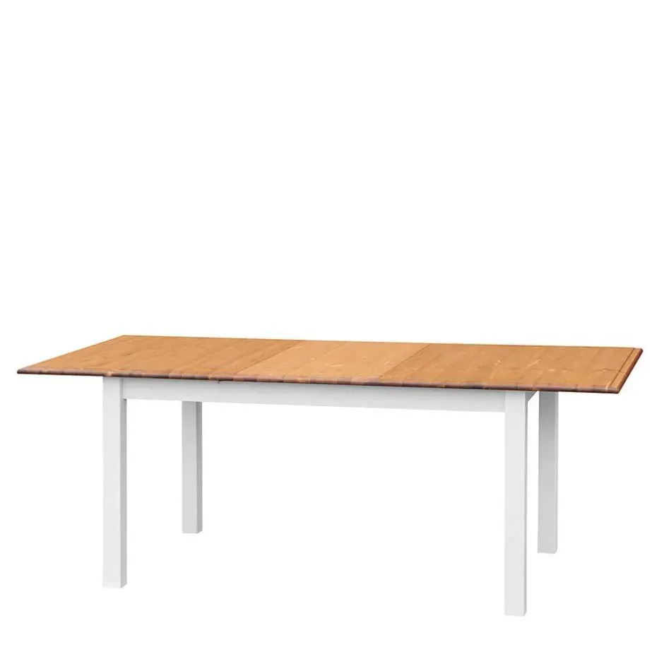 Wohnen Landhaus Ausziehtisch in Weiß und Eiche - Bordona