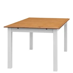 Wohnen Landhaus Ausziehtisch in Weiß und Eiche - Bordona