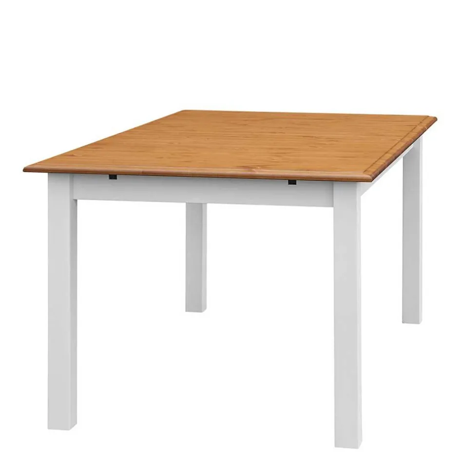 Wohnen Landhaus Ausziehtisch in Weiß und Eiche - Bordona