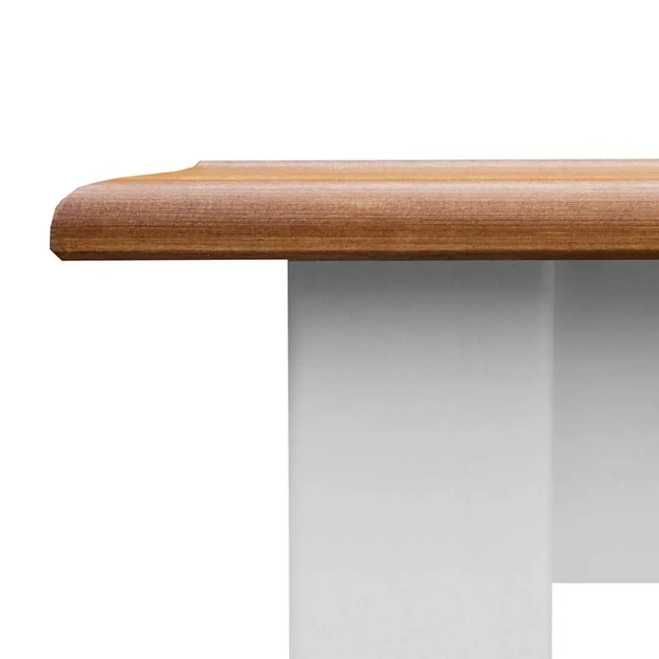 Wohnen Landhaus Ausziehtisch in Weiß und Eiche - Bordona