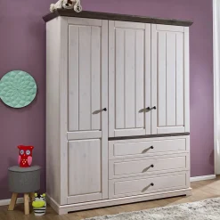 Kinder Wohnen Landhaus Baby Kleiderschrank mit Schubladen - Rimesca