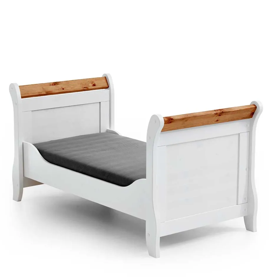 Kinder Wohnen Landhaus Babybett aus Kiefer zweifarbig - Sibiuta