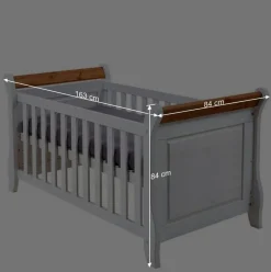 Kinder Wohnen Landhaus Babybett aus Kiefer zweifarbig - Sibiuta