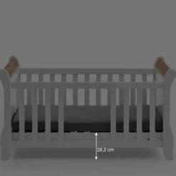 Kinder Wohnen Landhaus Babybett aus Kiefer zweifarbig - Sibiuta