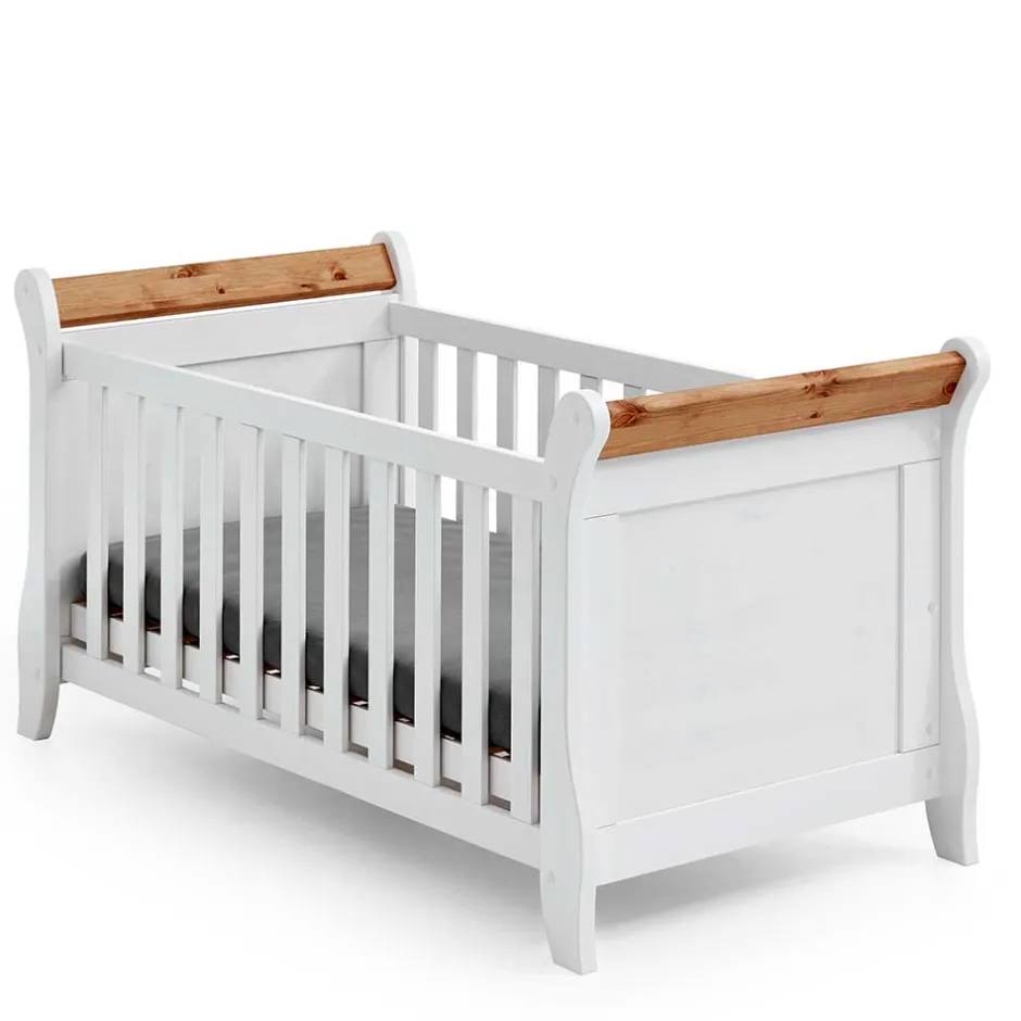 Kinder Wohnen Landhaus Babybett aus Kiefer zweifarbig - Sibiuta