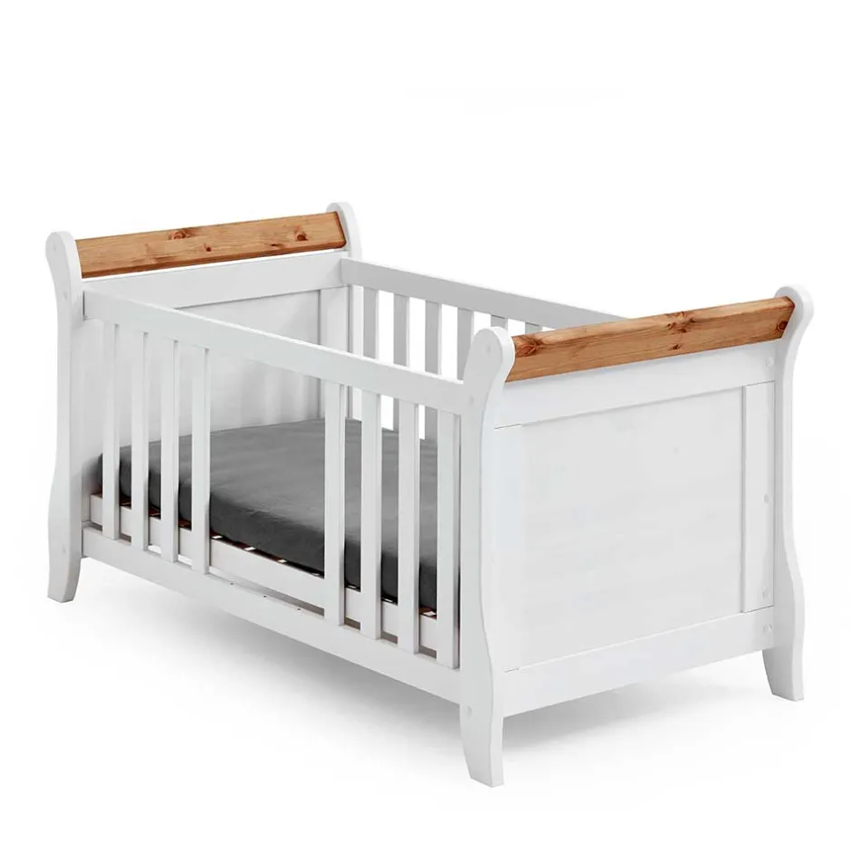 Kinder Wohnen Landhaus Babybett aus Kiefer zweifarbig - Sibiuta