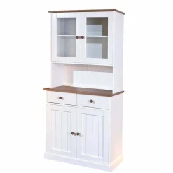 Landhaus Büfett Schrank in Weiß mit Braun - Vatina^Wohnen Hot