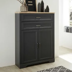 Landhaus Büro Aktenschrank in Grau & Eiche NB - Joe^Wohnen Online