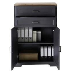 Landhaus Büro Aktenschrank in Grau & Eiche NB - Joe^Wohnen Online