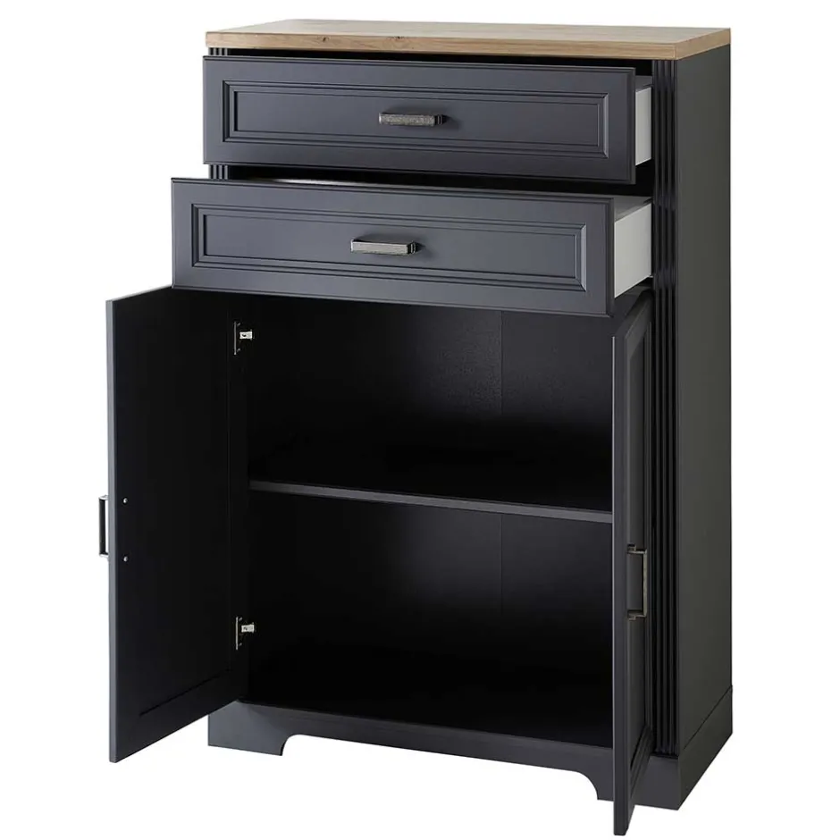 Landhaus Büro Aktenschrank in Grau & Eiche NB - Joe^Wohnen Online