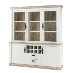 Landhaus Buffet Schrank in Weiß Pinie Nedita 184 cm breit^Wohnen Outlet