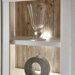 Landhaus Buffet Schrank in Weiß Pinie Nedita 184 cm breit^Wohnen Outlet