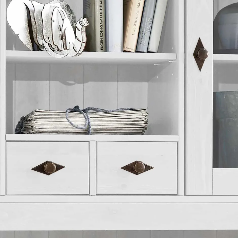 Wohnen Landhaus Buffetvitrine Sibiuta in Weiß