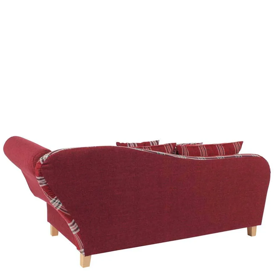 Landhaus Chaiselongue in Rot mit Karo Muster - Litruna^Wohnen New