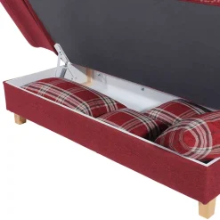 Landhaus Chaiselongue in Rot mit Karo Muster - Litruna^Wohnen New