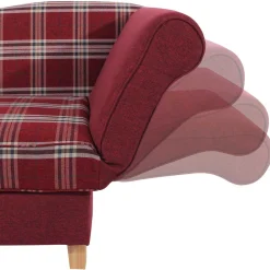 Landhaus Chaiselongue in Rot mit Karo Muster - Litruna^Wohnen New