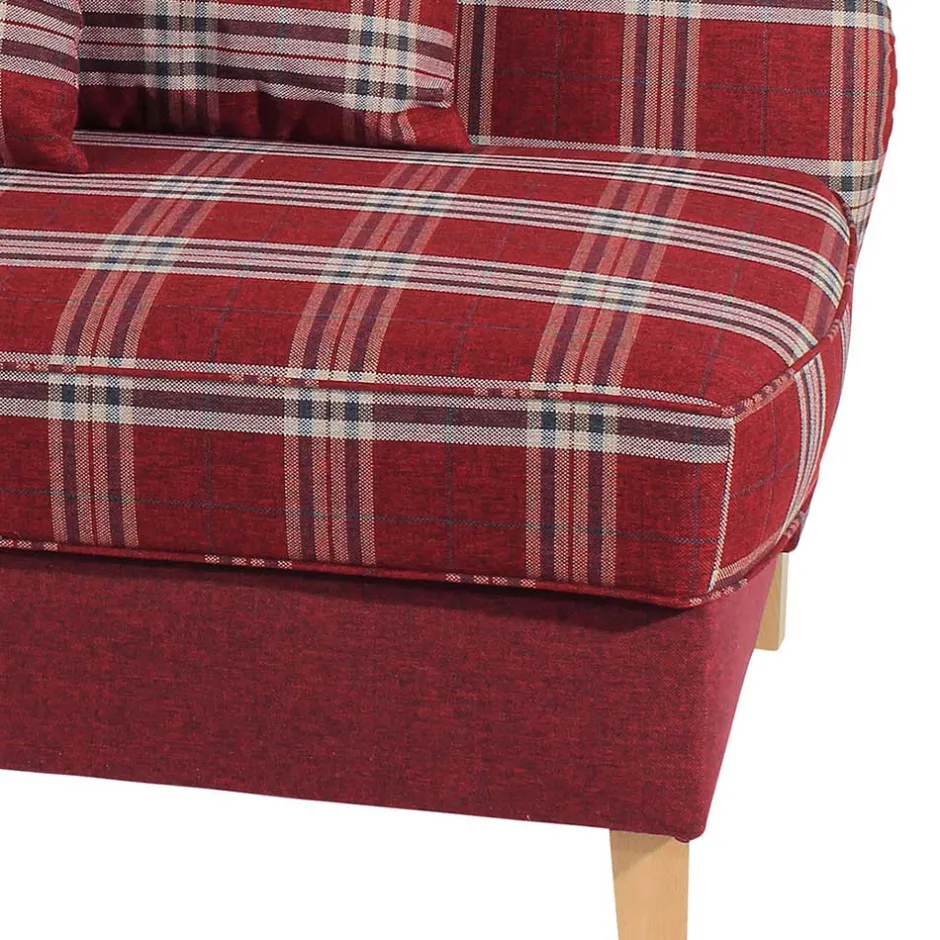 Landhaus Chaiselongue in Rot mit Karo Muster - Litruna^Wohnen New