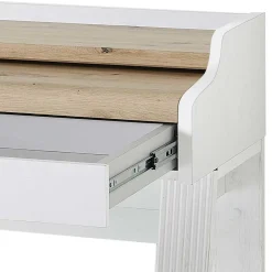 Wohnen Landhaus Computertisch in Weiß & Eiche - Mehady