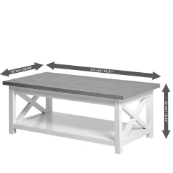 Landhaus Couchtisch mit Ablagboden - Ristina^Wohnen Clearance