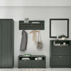 Wohnen Landhaus Dielenmöbel in Dunkelgrün - Niestov (fünfteilig)