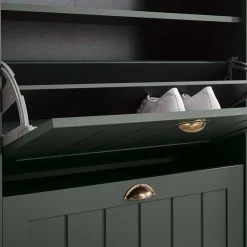 Wohnen Landhaus Dielenmöbel in Dunkelgrün - Niestov (fünfteilig)