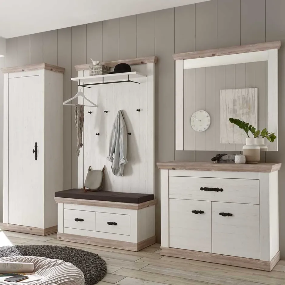 Wohnen Landhaus Dielenmöbel Kombination - Nedita I (fünfteilig)